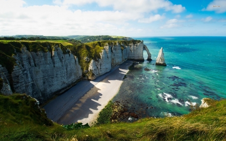 natural arch at alabaster coast france - alabaster, coast, arch, france, natural