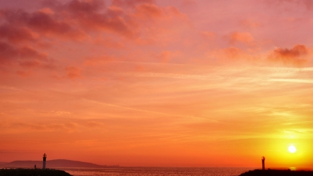 Ocean Sunset 1 - wide screen, beautiful, photo, photography, sunset, ocean