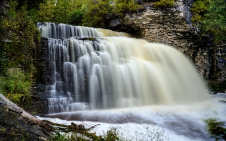 Jones Falls, Owen Sound, Ontario, Canada - waterfall, canada, nature, rocks