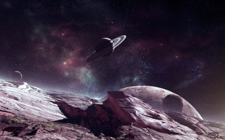 Qaz Space - space, planets, moons, cgi, galaxies, stars, 3D