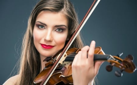 Pretty Face - face, woman, violin, model