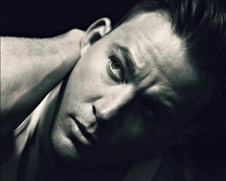 Channing Tatum - male, channing tatum, bw, black, white, face, man, portrait, actor