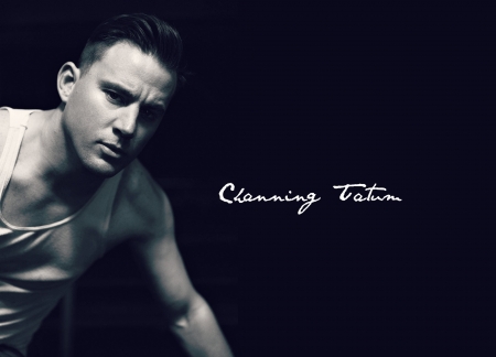 Channing Tatum - white, male, man, actor, channing tatum, bw, black