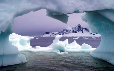 paradise bay - ice berg, ocean, bay, paradise