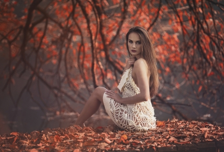 Autumn girl - fall, autumn, girl, beautiful, colors