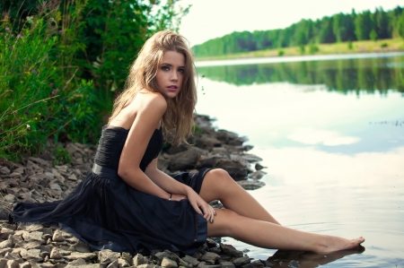 Detente - dress, Girl, with, beautiful