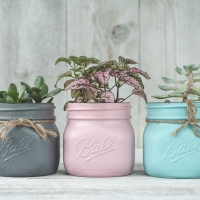 *Painted Mason jars*