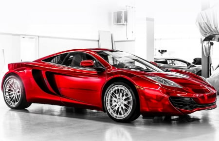 McLAREN MP4 - Sports Car, Mclaren, Red, Shiney