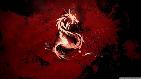 dragon - red, animal, dragon, abstract