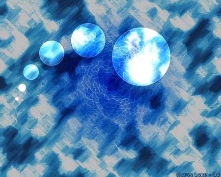 Crackled Blue - 3d, abstract, blue