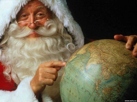 This is our Next Stop - around the world, christmas, globe, santa, jolly, gifts, world, santa clause