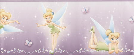 tinkerbell - wallpaper, tinkerbell, lilac, border