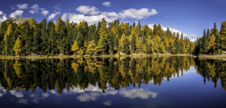 Autumn Lake - clouds, lake, forest, sky