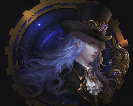 Cute Guy - fantasy, man, hat, art