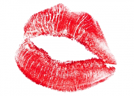 Kiss - mouth, lips, white, red, kiss, card, lipstick