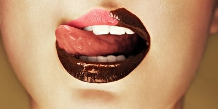 Sweet chocolate - mouth, chocolate, lips, tongue