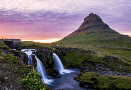 Kirkjufell mountain - cool, waterfall, fun, kirkjufell mountain, nature