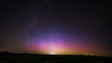 Northern lights - nature, sky, field, lights