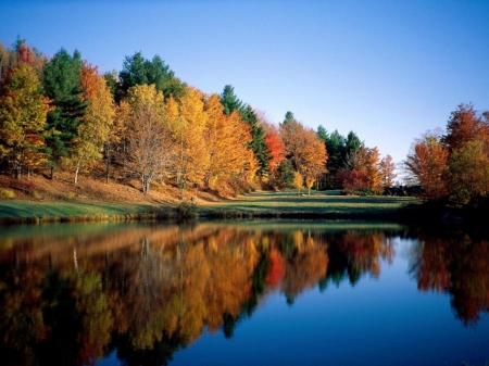 Autumn Lake - trees, nature, autumn, lake, forest, reflection