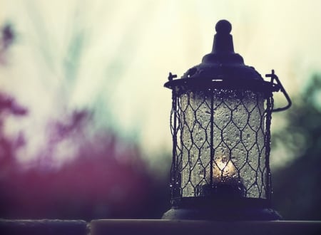 â€¢â˜… à®â€¢â˜… - candle, lantern, drops, silhouettes, light, the sky, the rain