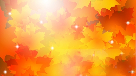 Autumn Glow - autumn, shine, bright, glow, fall, oak, maple, leaves, orange