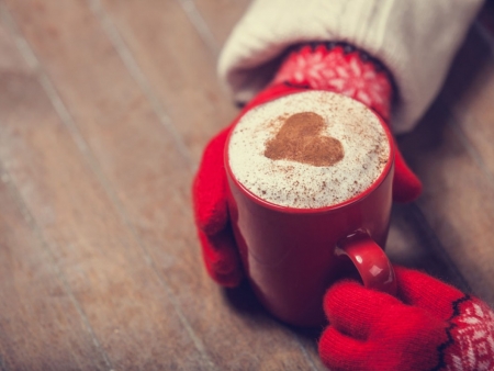 ♥ - abstract, photography, gloves, coffee