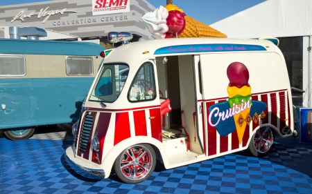 Cool Ice Cream - van, ford, colors, cone