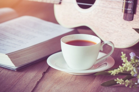 â™¥ - abstract, coffee, book, guitar