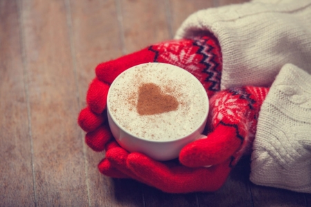 ♥ - abstract, love, gloves, coffee