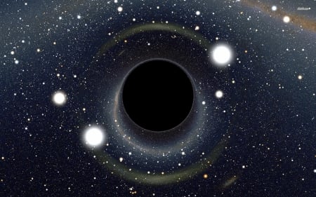 black hole - black, star, planet, hole, galaxy