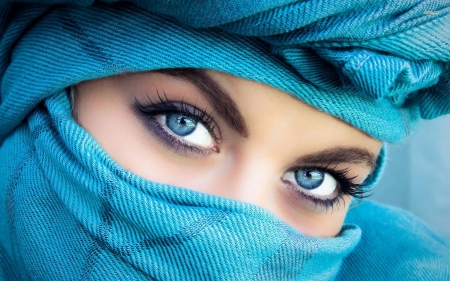 blue eyed girl - face, veil, girl, eyes