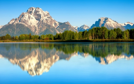 Reflection - nature, lake, mountain, reflection