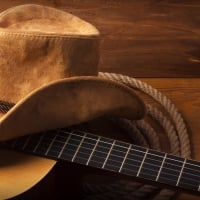 Hat, guitar and rope