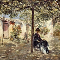 Ladies in a Sun-dappled Courtyard