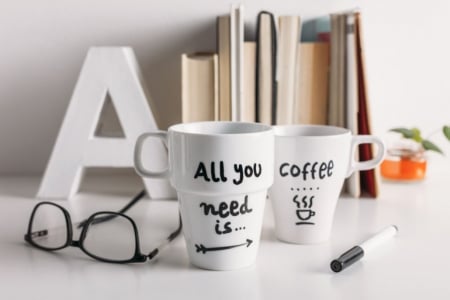 â™¥ - books, mugs, abstract, glasses