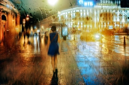 Rainy Day - street, girl, wonderful, rain