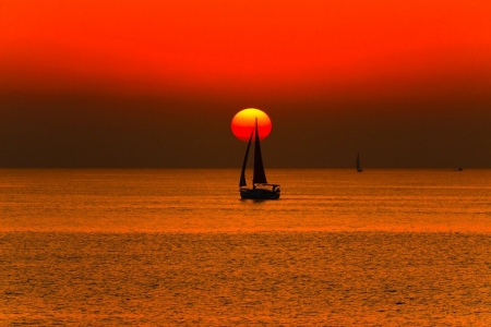 Beautiful Freedom - sailship, amazing, sunset, sea