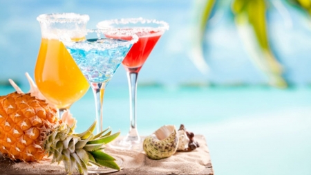 Cocktails - summer, beach, ananas, cocktails