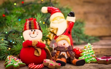 Merry Christmas - Santa, snowman, Christmas, decor