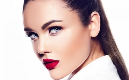 Beauty - face, red, beauty, model, lips, girl, lipstick, woman