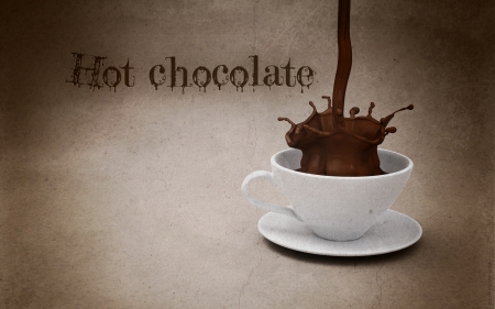 hot chocolate - chocolate, hot, saucer, cup