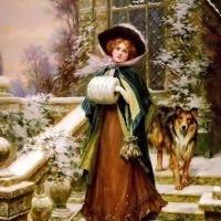 Vintage Lady in Winter