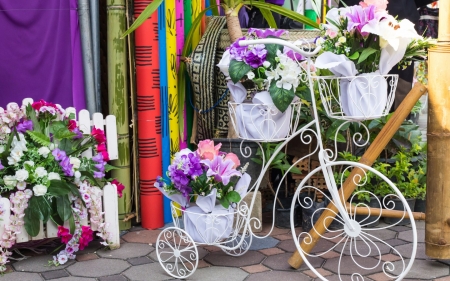 Beautiful Flowers - flowers, petals, bloom, bucket