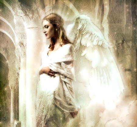 Beautiful Angel - pretty, Woman, Wings, Angel