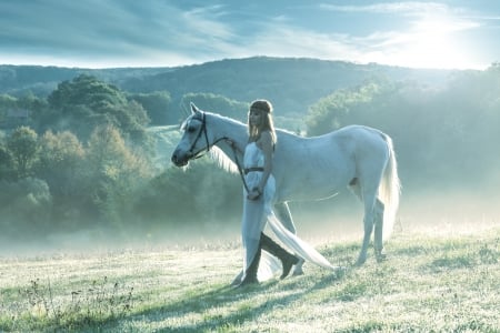 Mystic Morning - girls, women, style, fun, models, female, fashion, cowgirls, boots, western, horses, ranch