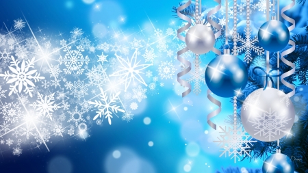 Christmas Blues - shine, sparkle, christmas, blue, beads, decorations, feliz navidad, snow, garland