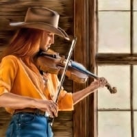 Cowgirl with Violin