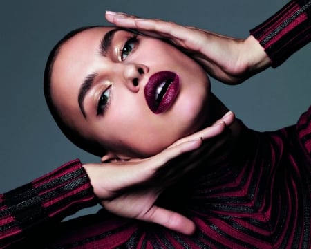 Irina Shayk - face, make-up, pink, model, lips, irina shayk, girl, woman