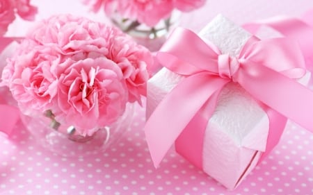 For a special day! - flower, box, bow, pink, valentine, gift, peony