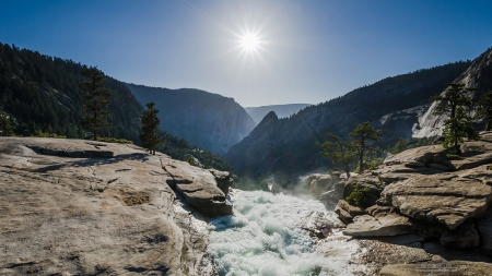 Mountain Fall - nature, waterfalls, mountain, beautiful